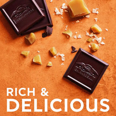 Premium Dark Salted Caramel Dark Chocolate SQUARES 4.1 oz Bag (Case of 6)